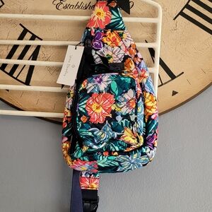 Vera Bradley sling backpack/cross body happy blooms